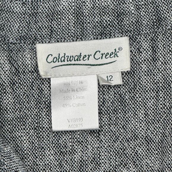 Coldwater Creek Jacket Womens Sz 12 Gray Blazer Linen Blend Long Sleeve Open‎ - Picture 3 of 5
